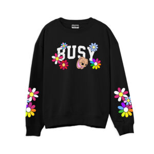 CREWNECK SWEATSHIRT FLOWERS BLACK
