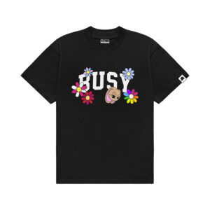 TEE FLOWER BUNNY BLACK