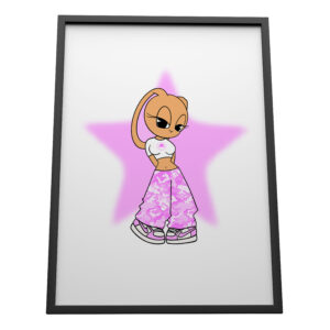 PRINT STAR BUNNY (PINK)