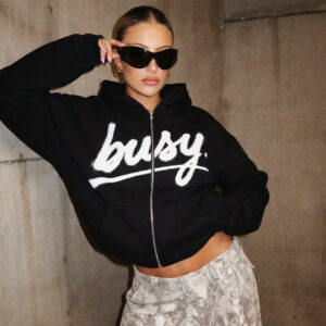 ZIPPER HOODIE SPRAY BUSY